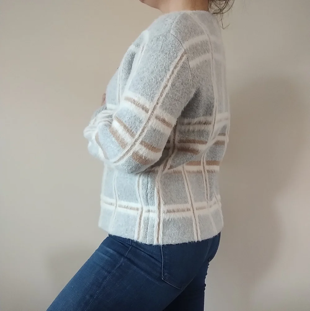 Cliche Elegant Plaid Women's Cardigan XS